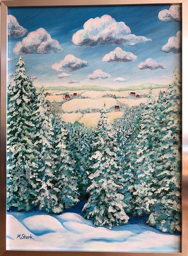 winter snow woodland painting vinter acrylic sweden skog snö acrylicpainting örebro kilsbergen
