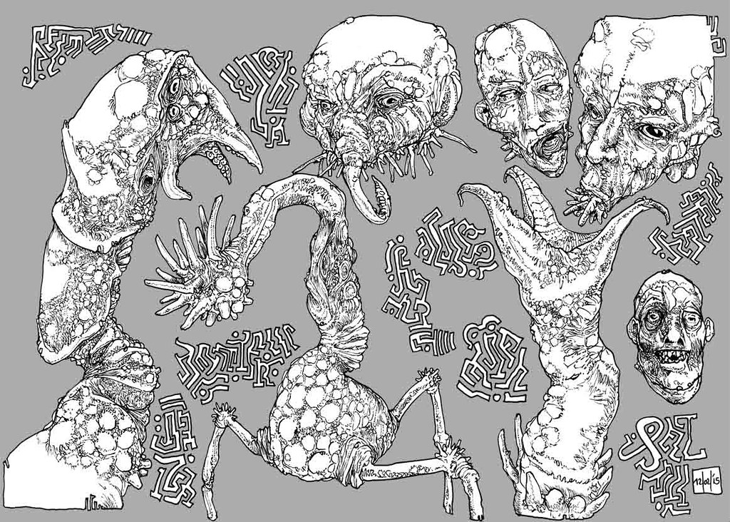 Alien Creature Sketch Regal Symbiosis Print Art Of Dawn