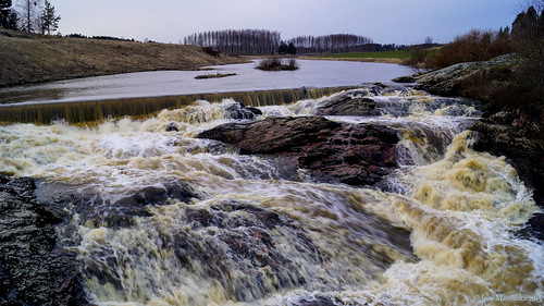 river landscape evening spring whitewater rapids aurajoki lieto nautelankoski