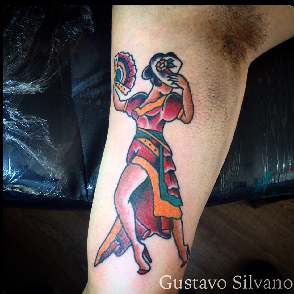 Gustavo Silvano pin-up tattoo, tatuagem em Niterói Rio de Janeiro.  Traditional / Old School tattoos. - a photo on Flickriver
