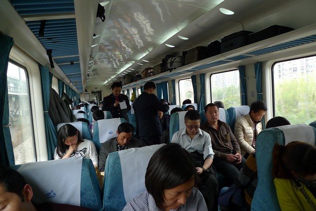 On the train From Hangzhou to Shanghai, China