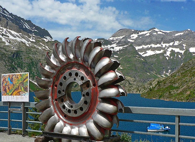 SWITZERLAND - Emosson dam - Paddle wheel for electric turbine
