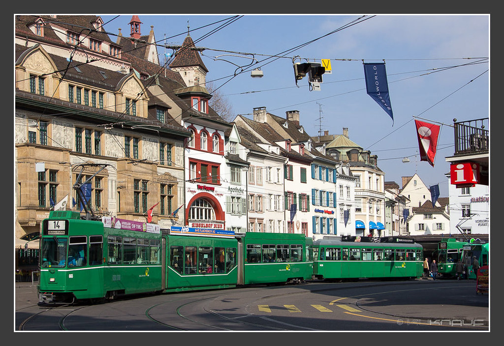 Tram Basel am Barfüsserplatz, 23.März 2015