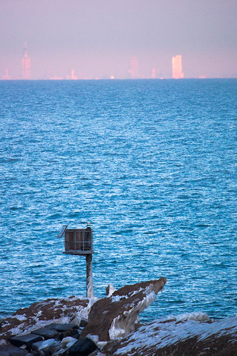 lake chicago skyline sunrise landscape harbor illinois michigan breakwater newbuffalo timeofday
