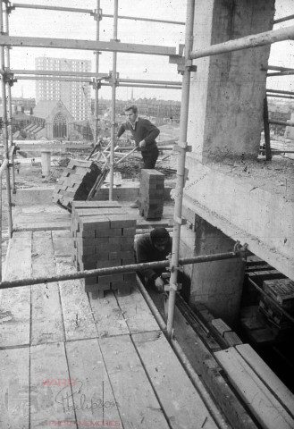 CC4787 | Building site - man unloading bricks. - | Photo Memories ...