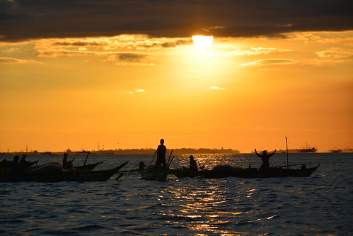 sunset red sea sky sun water clouds landscape boat nikon philippines manila