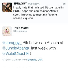 Fangirling that I just got called bitch by my favorite season 7 queen @trixiemattel. #justicefortrixie #rpdrs7 #rupaul #trixiemattel