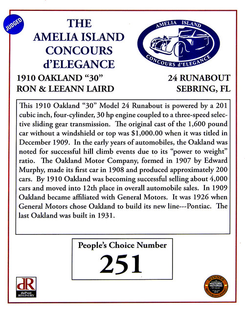 1910 Oakland 24 Runabout  at Amelia Island 2015