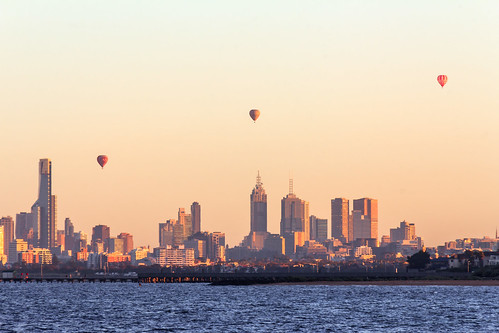 sea water clouds sunrise brighton australia victoria hotairballoons scapes portphillipbay