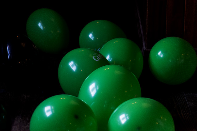 Green balloons for St Paddy's Day