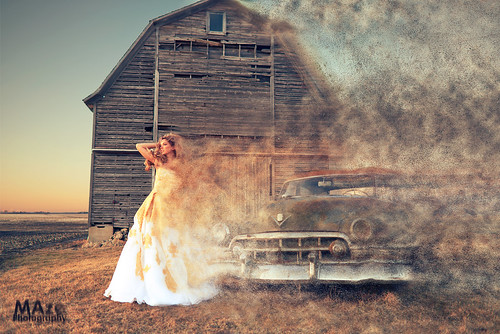 sunset portrait storm beauty barn hair landscape model sand warm dress makeup cadillac editorial fullbody