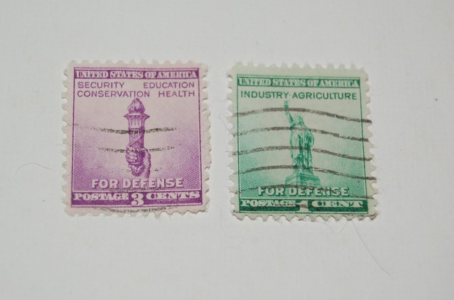 Vintage defense stamps