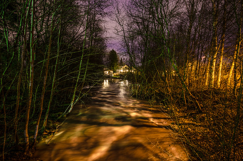 night finland river spring little