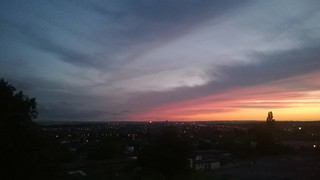 Sunset Over Leeds 14 , West Yorkshire , England , UK