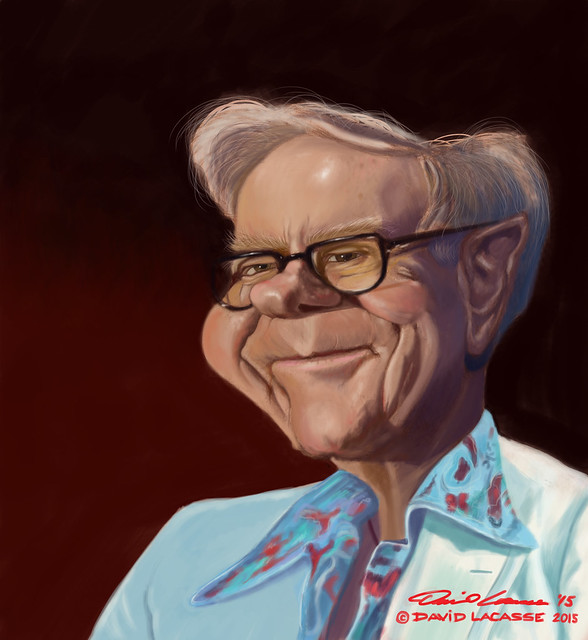 Warren Buffett Caricature Digital Painting