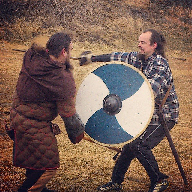 A grey day of practice today...#practice#viking#shield#Reenactor#reenactorsofinstagram#Verdal#stiklestadir#Stiklestad#viking#verdalingen#øving#axe#swordfight#sword#swordplay#spring#rain#norway#Norge#fight#showfight#showtime#sverd#vikingera#reenactment#skj