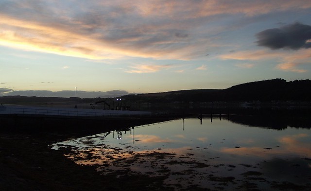 Looking over to the Black Isle from south Kessock pier Inverness Scotland
