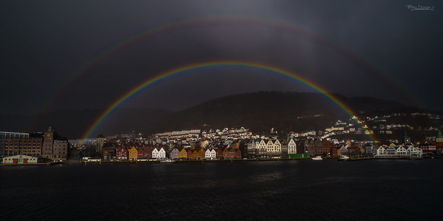 Rainbow over Bergen Harbor 