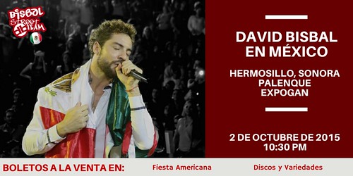2 de octubre, no lo olvides!! @davidbisbal en el #PalenqueExpogan de #Hermosillo #BisbalEnMéxico http://t.co/v9yftmOZjp | by Bisbal Street Team México