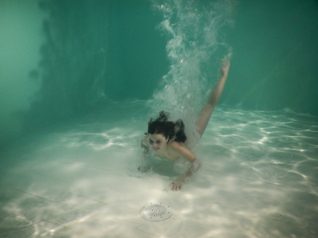 Inside the swimming pool