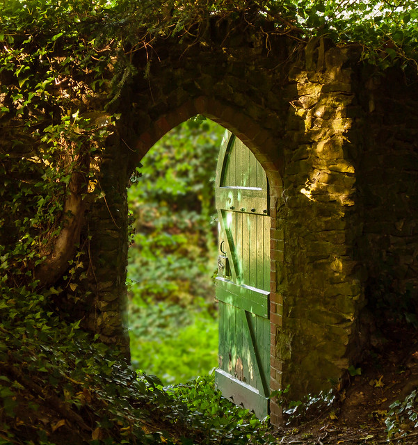 A gateway to the churchyard  of the ruined 13th century parish curch of Greatham in Hampshire