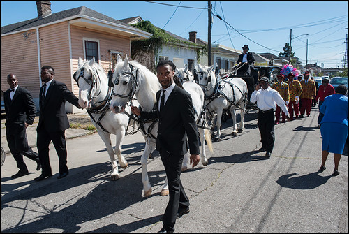 Funeral second line for Edwin Harrison on October 21, 2016 in Treme. Photo by Ryan Hodgson-Rigsbee - rhrphoto.com
