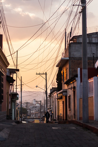 street city sunset orange dusk guatemala country streetphotography cable xela sunsetorange shadeoforange »shades