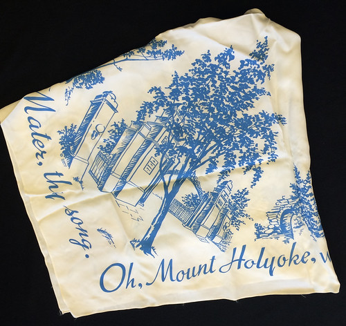 1950s silk scarf with alma mater text