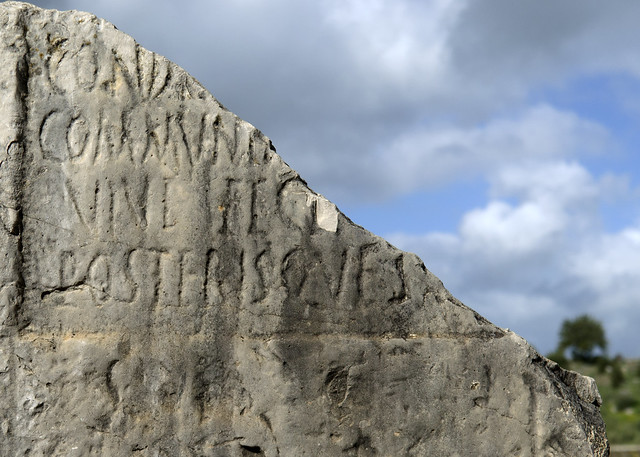 Fragmentary Latin inscription from a communal burial (detail 2)