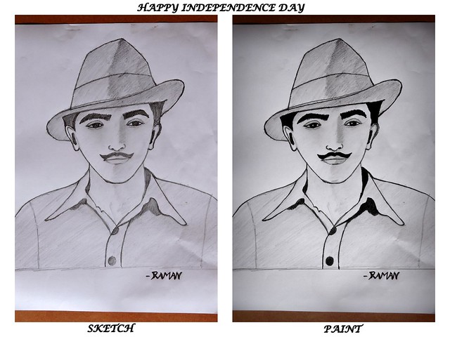 Happy Independence Day .. Bhagat Singh Sketch by me .. :)