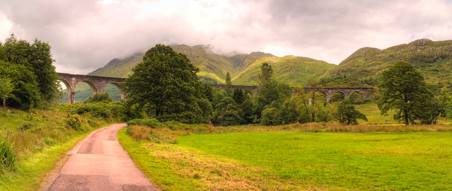 The road to Glenfinnian viaduct