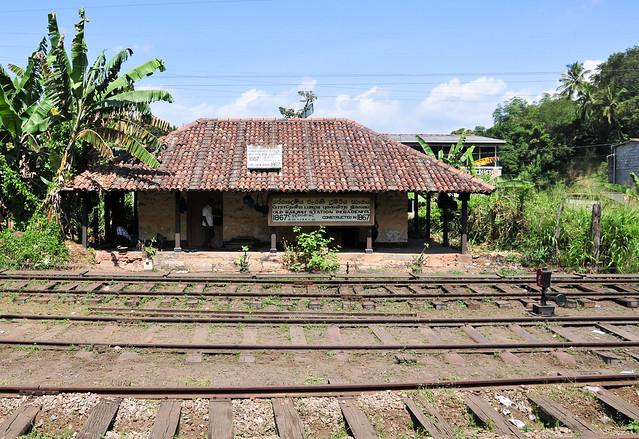 Rail track and station in Sri Lanka
