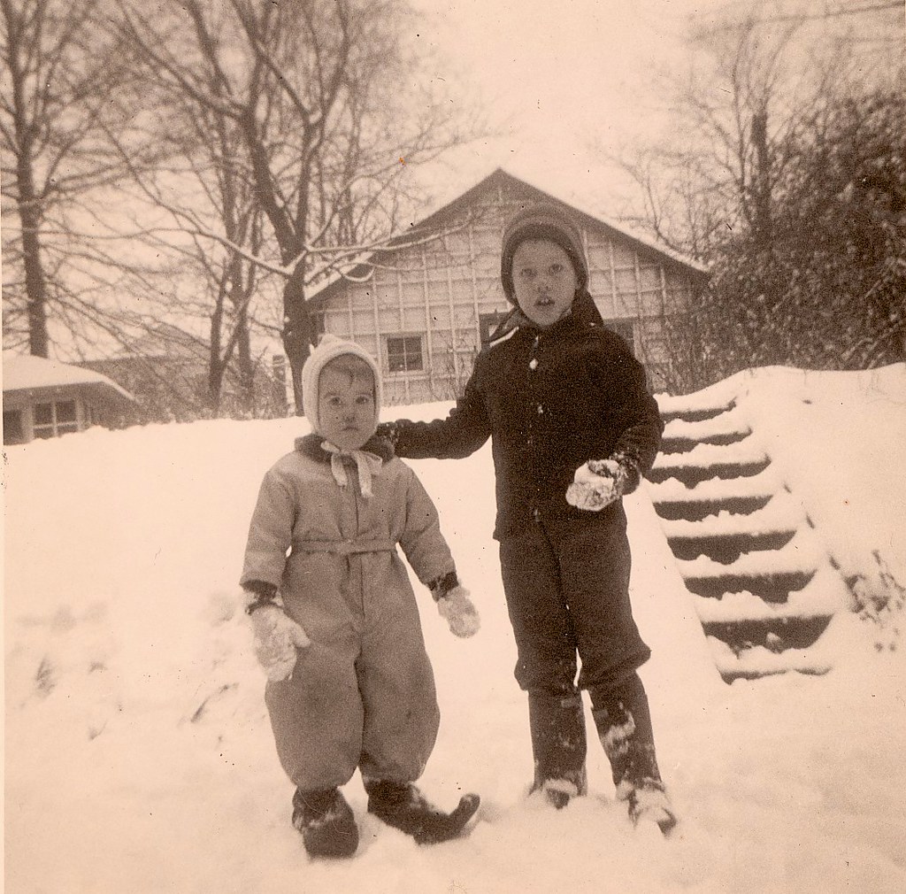 Me, with my cousin Sharon   Washington DC, Christmas 1948
