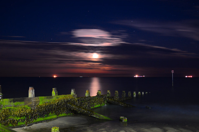 Solstice Moon Over Sandown Bay