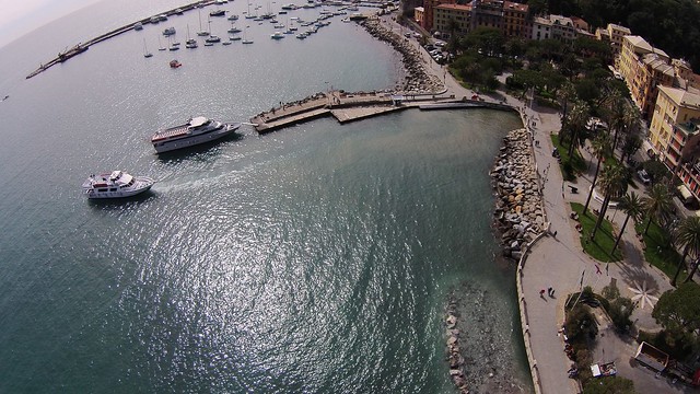 Boats in santa Margherita Ligure, aerial view from my DJI