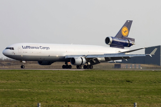 D-ALCM Lufthansa Cargo MD-11 Stansted 08/04/2015