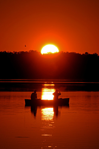 sunset canoe