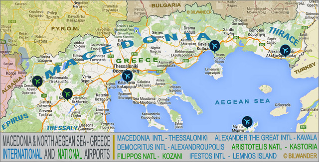 Greece, national & international airports in Macedonia