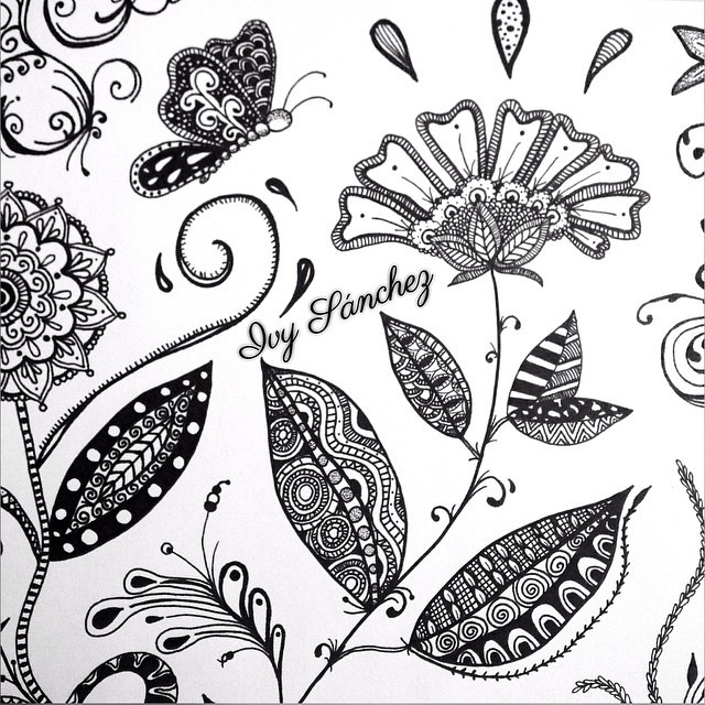 Flower zentangle draw - a photo on Flickriver