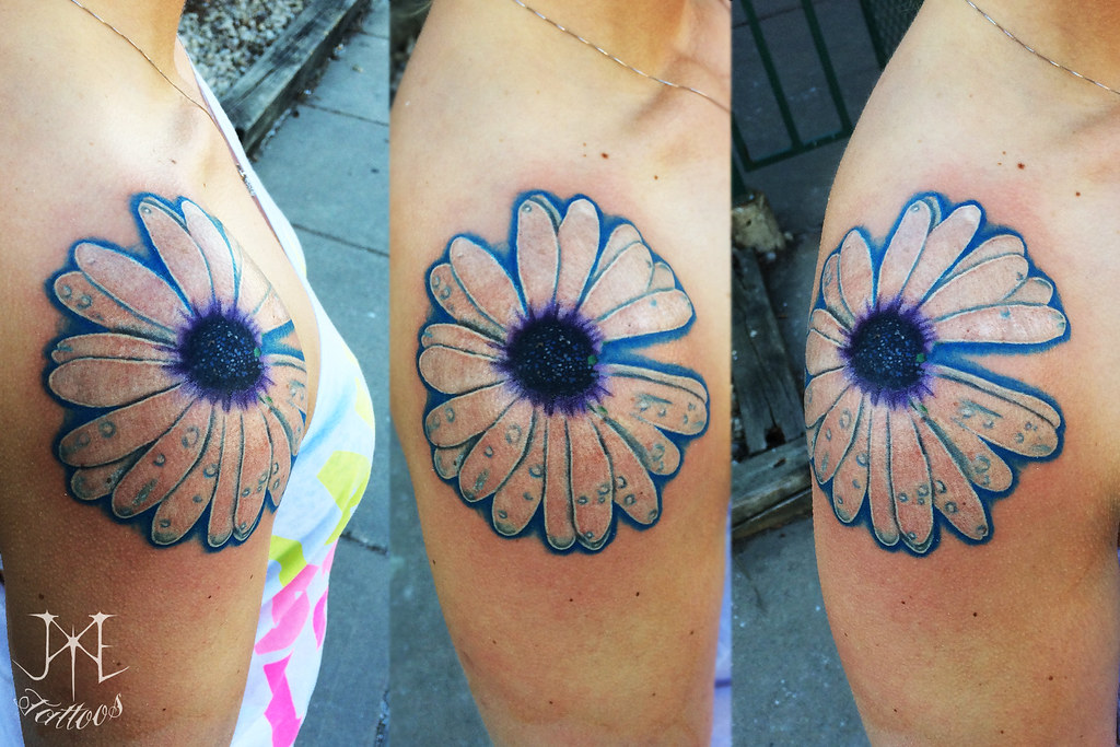 White Shoulder Daisy Tattoo  hdrobeman  Flickr
