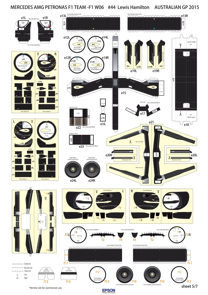 Paper Craft 44 Lewis Hamilton 44_1019_04 | Paper Craft 
