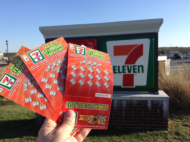Virginia Lottery 7-Eleven themed scratch off tickets