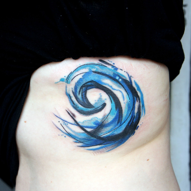 watercolor wave tattoo