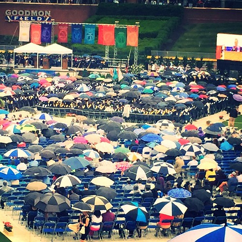 Umbrellas up! A rainy, but lovely day for a graduation. #Duke2015 @dukestudents