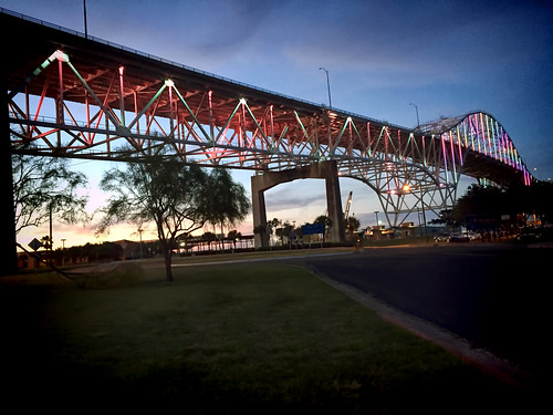 bridge sunset lights harbor texas corpuschristi