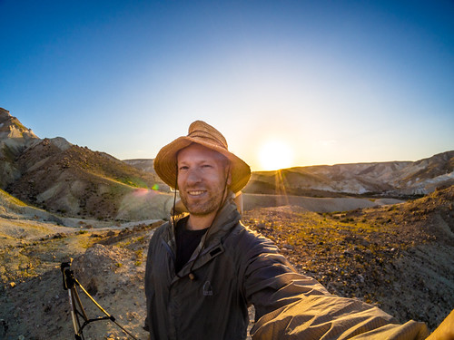 desert selfie by 1yen, sunset in the negevisrael desert il fisheye negev omd 75mm southdistrict deserthike olympusomdem5 om