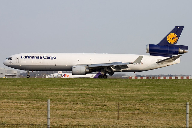 D-ALCM Lufthansa Cargo MD11 Stansted 08/04/2015