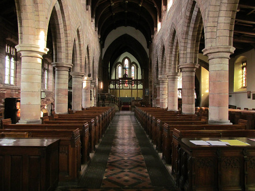 uk england building church interior arches screen medieval aisle nave cumbria middleages pews anglican placeofworship churchofengland parishchurch kirkbystephen eastwindow cathedralofthedales