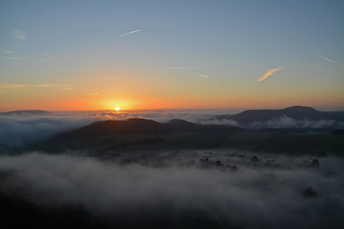 fog sunrise nebel herbst sonnenaufgang elbsandsteingebirge papststein