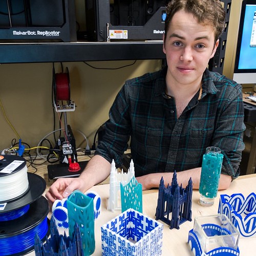 Duke student Trey Bagley (@tbornottb3) used @innovationcolab's 3d Printers to design and build a variety of centerpieces for the @DukeEngineering 75th Anniversary Gala last weekend. #DukeStudents #3dprinter #artstigators